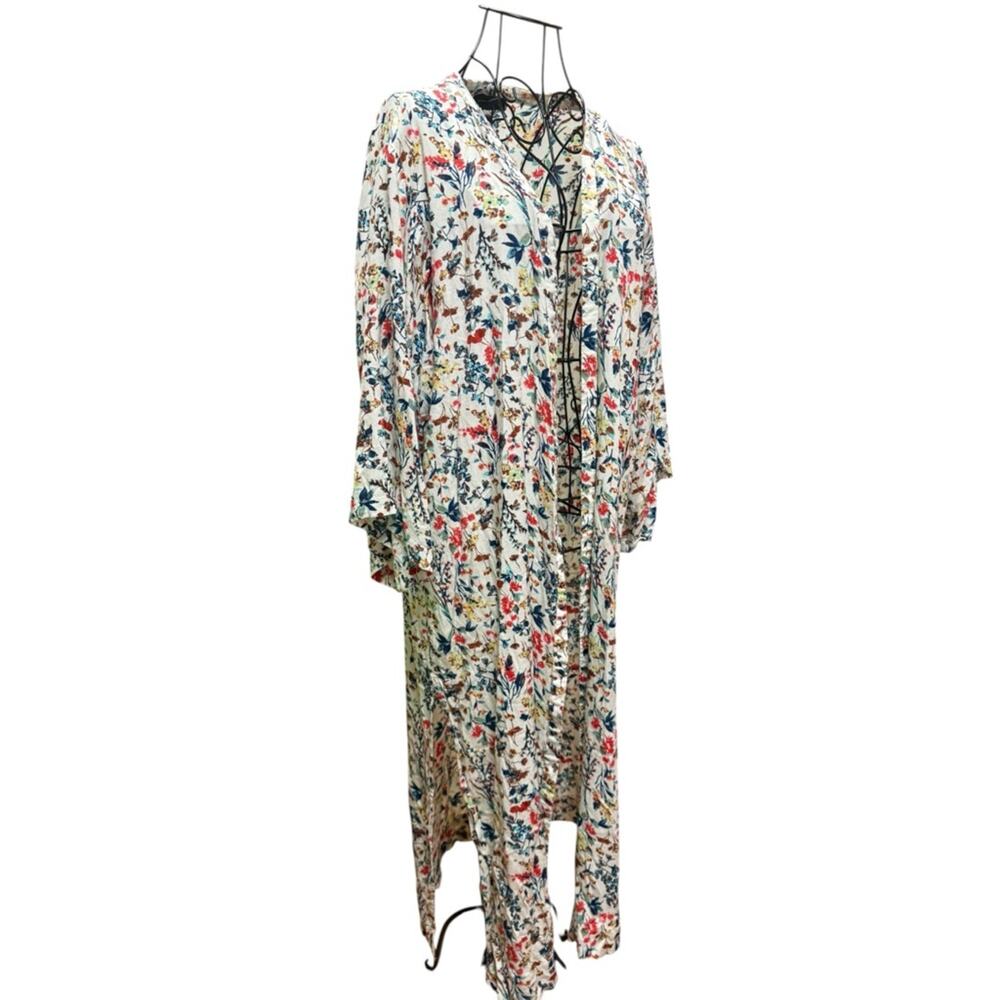 Jessica Simpson Cream Boho Floral Kimono Robe Large